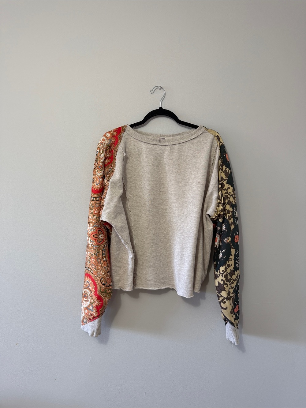 Free People Pullover with Paisley & Floral Sleeves